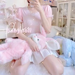 Peiliee Shop [Peiliee 3 Years Anniversary] Min Sötnos Sweet Babydoll (babygirl) Larme Cotton Top New Arrivals