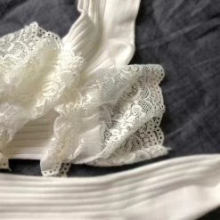 [Basic] Angelic Cloud Lace Cotton Over-knee Socks