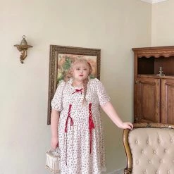 DAJUN Peach Sparkle Floral Dress New Arrivals