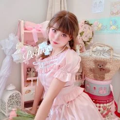 Peiliee Shop New Arrivals [Peiliee Design 5 Years Anniversary] Sakura Soft Satin Dress Set