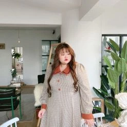 DAJUN [Curve Beauty] Live The London Way Autumn Dress