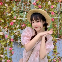 Rose Candy Rose Love Baby Doll Puff Sleeves Dress