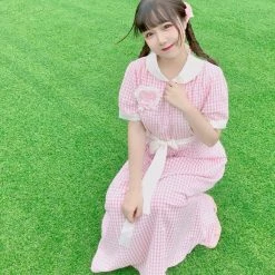 [Premium Selected] Arrived In Dream Land Gingham Dress (designer Rose Candy)