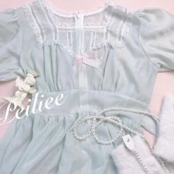 Peiliee Shop Snow Fairy Pearl Chain Fluffy Gloves Set