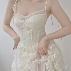 Vintage Inspired Moonlight Ballerina Lace Mini Dress New Arrivals