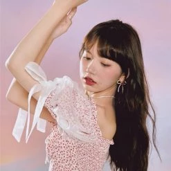 Mummy Cat New Arrivals Strawberry Mist Floral Mini Dress