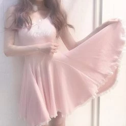 Peiliee Shop [2022 Remade] Lolita Dream Pink Cotton Dress