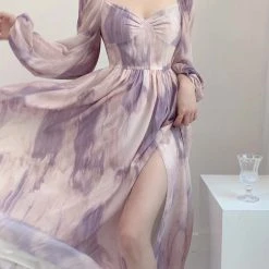 Vintage Inspired Lilac Floral Dress Gown New Arrivals