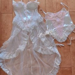 RosySwan New Arrivals [Handmade] A Night In Paris Pink Vintage Lingerie Body