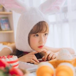 Peiliee Shop Bun Bun Love Sweet Faux Fur Hat