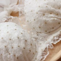 Peiliee Shop New Arrivals [Up To 100G] Snow Daisy Bra Set With Plus Sizes