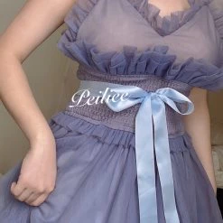 Peiliee Shop [Premium Selected] Iris Pallida Lam Lavender Dress New Arrivals