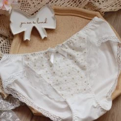 Peiliee Shop New Arrivals [Up To 100G] Snow Daisy Bra Set With Plus Sizes