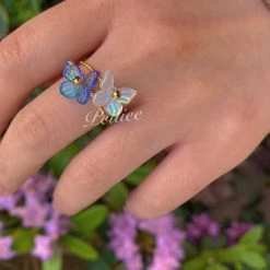 Peiliee Shop Butterfly Garden Ring New Arrivals