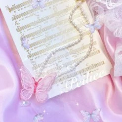 Peiliee Shop [Mid Season Sale] Fairy Dream Butterfly Pearl Necklace