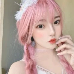 Peiliee Shop Rose Water Pastel Pink Long Wig