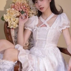 12 Studio White Rose Romance Dress