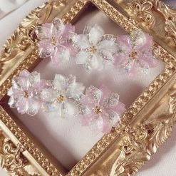 Peiliee Shop New Arrivals Sakura Rain Fairy Dream Handmade Ring Hairpin Necklace Set