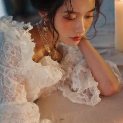 Tailor Made Wedding Dress New Arrivals [Tailor Wedding Dress] Princess Angelic Gothic Style Wedding Dress Customized Size