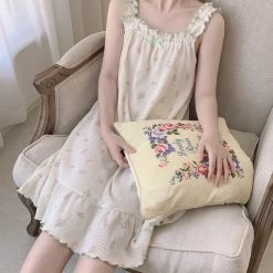 RIBERRY [Petite] Tulips And You Soft Lounge Wear Dress Pjs New Arrivals