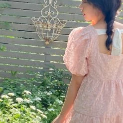 Rose Candy Rose Love Baby Doll Puff Sleeves Dress