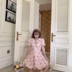 Peiliee Shop X Chic Memories [Last Stocks] Flower House Princess Vintage Mini Dress