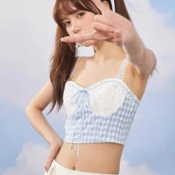 Like A Little Bird Blue Gingham Top (Brand Mummy Cat) New Arrivals