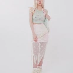 [Rose Island] Minty Lemonade Top And Skirt Set