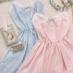 [Exclusive To PeilieeShop] Orange Blossom Gingham Dress New Arrivals