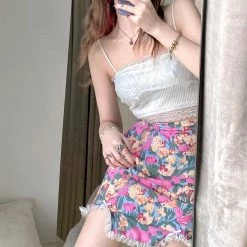 New Arrivals [Premium Selected] Plum Baby Floral Skirt (Designer Arilf)