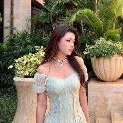 Boss JIA [Premium Selected] Minty Mojito Lace Mini Dress New Arrivals