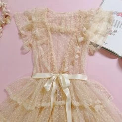 Le Flacon Leflacon [Pre-order] 'Long Vacation' Dreamy Dot Lace One-piece New Arrivals