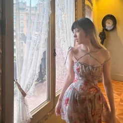 New Arrivals [Arilf SS22] Blue Jacaranda Floral Dress Jumpsuit