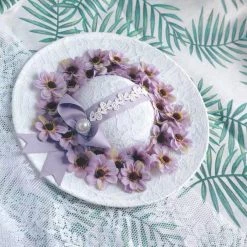 Peiliee Shop [Only 1 Made] 80s Medicago Sativa Cottage Core Dream Tea Party Straw Hat