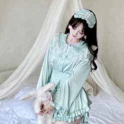 Summer Joy New Arrivals Angelic Mint Satin Lounge Wear Set 19 Summer Joy New Arrivals Angelic Mint Satin Lounge Wear Set
