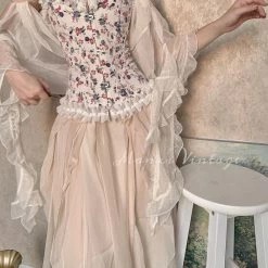 MANXI VINTAGE Rose Girl Floral Corset MANXI