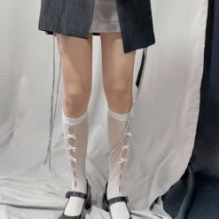 Peiliee Shop My Gothic Soul Ribbon Short Socks