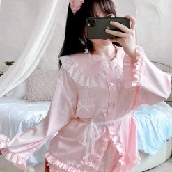 Summer Joy Angelic Rosé Satin Lounge Wear Set