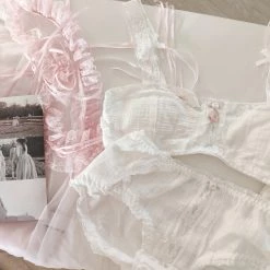 MENG 80s Vintage Babydoll Snow Lace Cotton Bralette Set 15 MENG 80s Vintage Babydoll Snow Lace Cotton Bralette Set