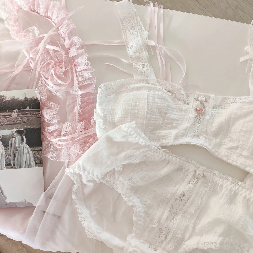 MENG 80s Vintage Babydoll Snow Lace Cotton Bralette Set 7 MENG 80s Vintage Babydoll Snow Lace Cotton Bralette Set