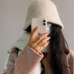 Basic Fashion Warm Me Up Wool Mix Knit Bucket Hat