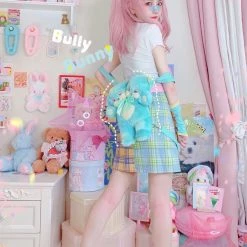 Bunny Doll Mint Candy Teddy Bear Backpack Plush Bag