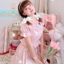 Peiliee Shop New Arrivals [Peiliee Design 5 Years Anniversary] Sakura Soft Satin Dress Set