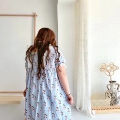 DAJUN [Curve Beauty] Cherry Lace Lounge Wear Dress Set New Arrivals