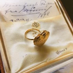 Peiliee Shop [Mid Season SALE] Vintage Lolita Doll Heart Shaped Mini Photo Frame Ring New Arrivals