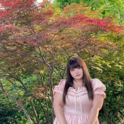 Peiliee Shop [Peiliee Design 5 Years Anniversary] Sakura Soft Satin Dress Set New Arrivals