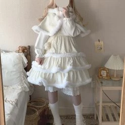 Sleep Doll [Pre-order] Snow Angel Dress Set With Cape Summer 2022