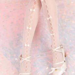 Peiliee Shop [Mid Season SALE] Ribbon Doll Lace Stocking