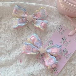 Peiliee Shop Rainbow Hearts Handmade Hairpin