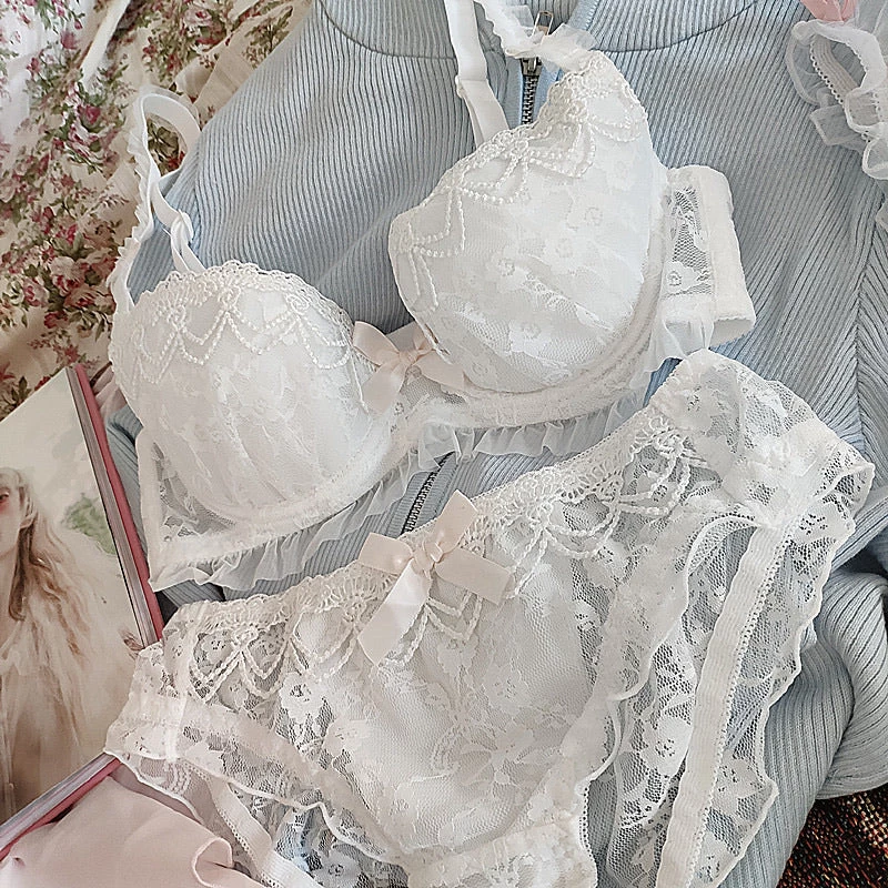 Japanese Lingerie Angel Ribbon For Stars And Roses Bra Set 5 Japanese Lingerie Angel Ribbon For Stars And Roses Bra Set